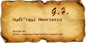 Györgyi Henrietta névjegykártya