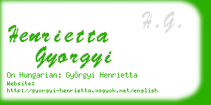 henrietta gyorgyi business card